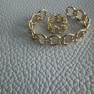 Elegant Gold Bracelet and Ring Set